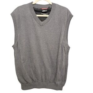 Mizuno Sweater Vest Mens XL Gray WindLite Flex V-Neck Golf Pullover Windproof